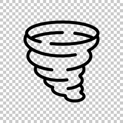 Tornado or storm, weather, simple icon. Black editable linear symbol on transparent background