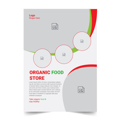 Flyer for organic food .creative organic food flyer template