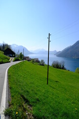 The Lucern lake on of the most beautiful lake of Switzerland. April 2021.
