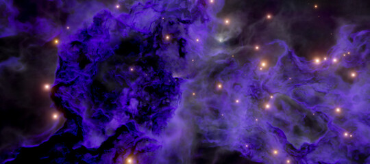 The galactic dust nebula and the birth of stars in the galaxy 3d render © luchschenF