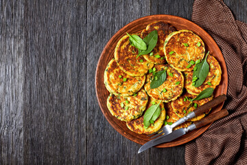 vegan chickpea spinach pancakes on a plate