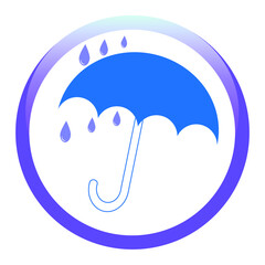Image of an umbrella with six raindrops as a symbol of protection and shelter