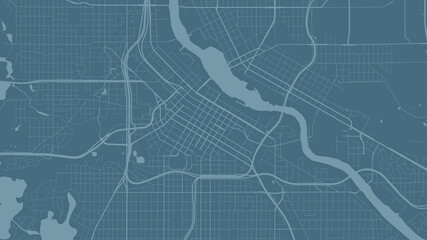 Blue Minneapolis city area vector background map, streets and water cartography illustration. - obrazy, fototapety, plakaty