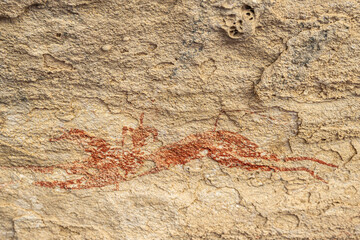 Prehistoric hunter - cave painting, Chad, Africa