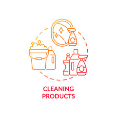 Cleaning products concept icon. Indoor air pollution idea thin line illustration. Bleach and ammonia. Fragrances, irritants, flammable ingredients. Vector isolated outline RGB color drawing