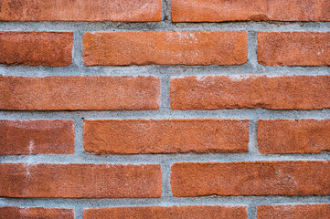 Obraz premium Brick wall with red brick, brick background.