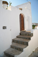 Naklejka premium lindos in rhodes island in greece
