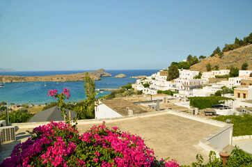 lindos in rhodes island in greece