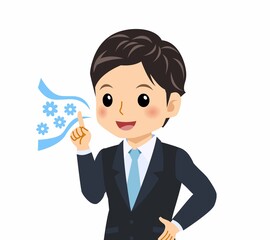 黒いスーツを着た男