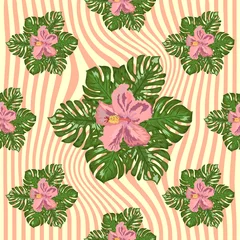 Tuinposter Modern tropical flower pattern, great design for any purposes © MichiruKayo