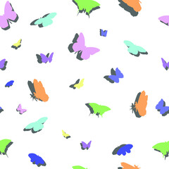 seamless pattern with butterflies colorful