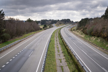 Highway on a cloudy day