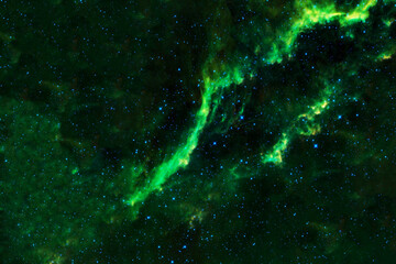 Beautiful green galaxy with stars. Elements of this image were furnished by NASA.