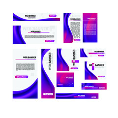 Web Banner Collection_ Purple Color EPS vector_  Template free download_ Brochure design