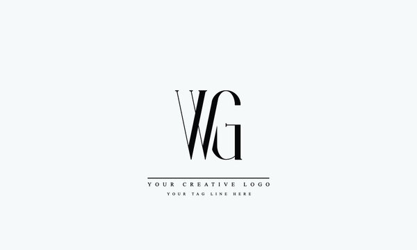 Letter Logo Design with Creative Modern Trendy Typography WG GW W G