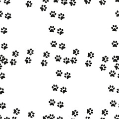 Animal footprint seamless pattern. Footprints of a cat