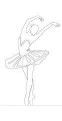 Self drawing animation of continuous line drawing of woman ballet dancer © MichiruKayo