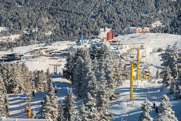 Uludag National Park view in Turkey. Uludag is famous ski resort .