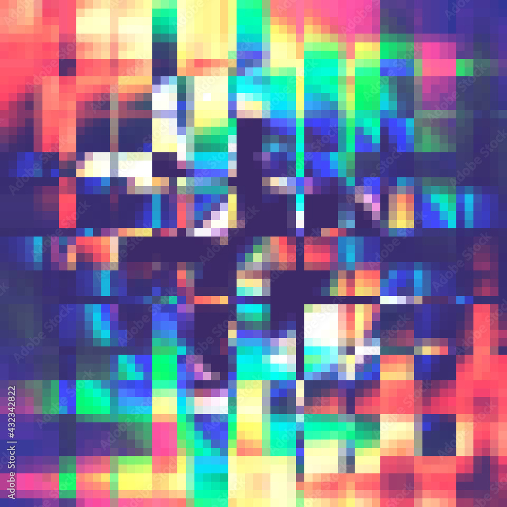 Poster abstract background with bright shapes and blocks.