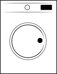 Illustration of a washing machine. Automatic. Icon. Vector image.