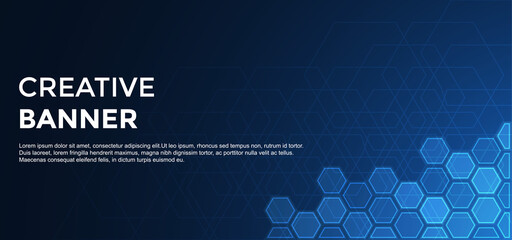 Abstract vector background modern blue futuristic with hexagon texture. Background with technology theme