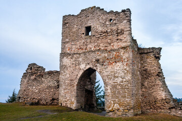 Fototapeta na wymiar Ruins of old castle. Ukraine, Kremenets Fort