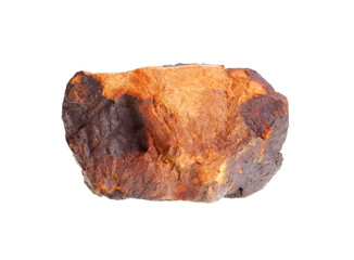 Stone rock meteorite isolated on white background.