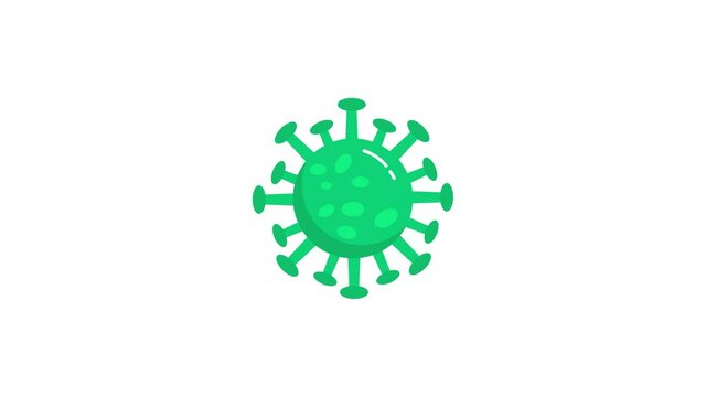 virus icon animation on the white background. 4K video. Useful for explainer video, website, greeting cards, apps, and social media posts