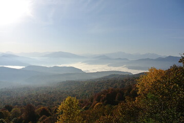 Obraz premium Trekking in the Caucasus Nature Reserve, Guzeripl Pass
