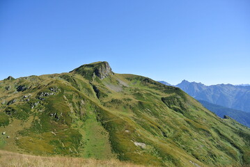 Trekking in the mountains of the North Caucasus. Aibga ridge