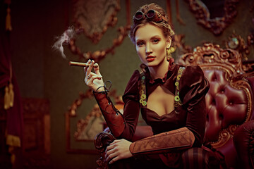 beautiful steampunk woman