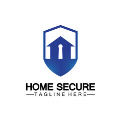 Home secure logo, smart house logo design,Home protection logo design template. Vector shield and house logotype illustration.