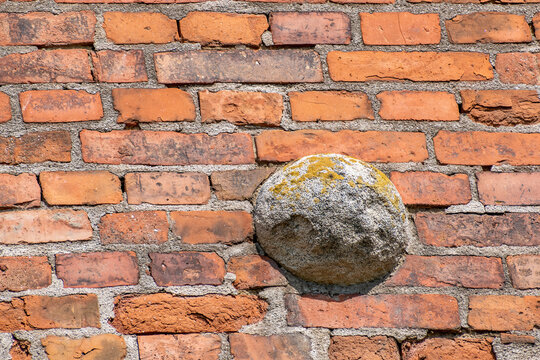 stone cannonball stuck in the castle wall © Rostislav Bouda