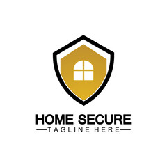 Home secure logo, smart house logo design,Home protection logo design template. Vector shield and house logotype illustration.