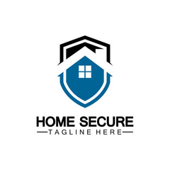Home secure logo, smart house logo design,Home protection logo design template. Vector shield and house logotype illustration.