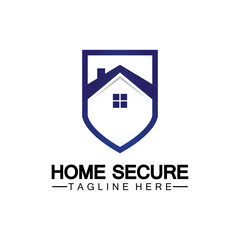 Home secure logo, smart house logo design,Home protection logo design template. Vector shield and house logotype illustration.