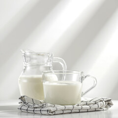 Fresh milk and free space for your decoration 