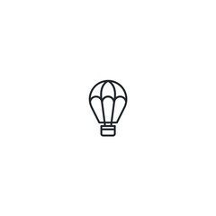 Hot air balloon flat icon- vector