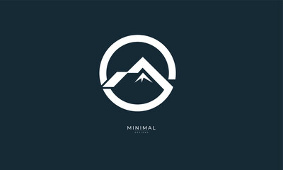 a line art icon logo of a mountain