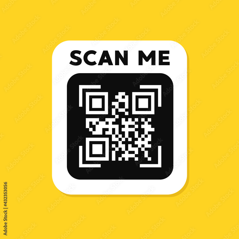Poster scan qr code flat icon with phone. barcode. vector illustration.