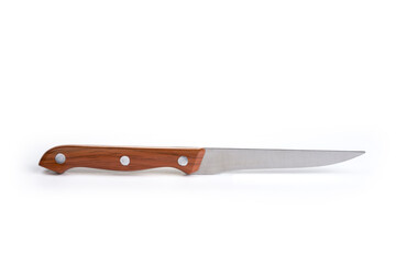 New kitchen knife on a white background