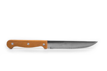 New kitchen knife on a white background
