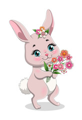 Cute girl bunny cartoon character