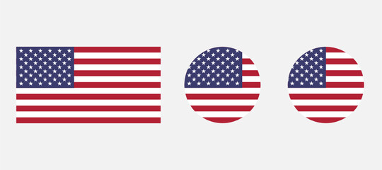 American flag SVG icon Set. USA flag icon. United States.