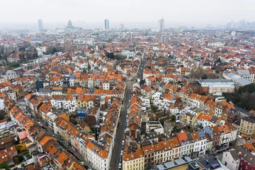 Foto op Aluminium Brussels, Belgium,  January 3, 2021: panorama view from above, Basilica of Koekelberg on the background © Eric Isselée
