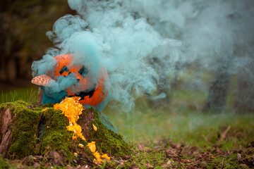 Smoked halloween pumpkin