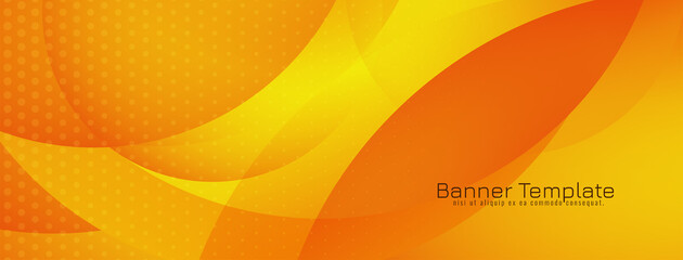 Modern yellow color wave style banner design