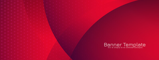 Beautiful red color wave style banner design