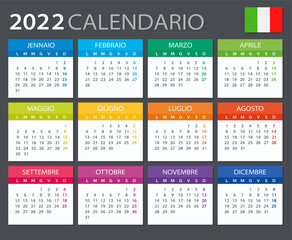 2022 Calendar Italian - vector illustration. Italian version