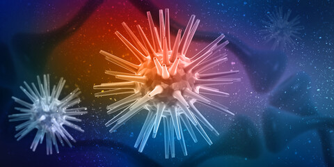 3d render Corona virus microscopic view